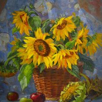 Sunflowers in the basket
