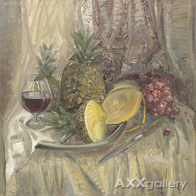 Натюрморт с ананасом и другими фруктами