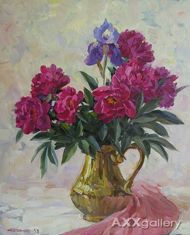 Peony bouquet in a vase