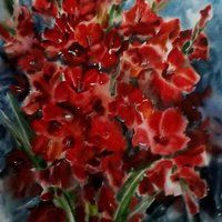 Watercolor gladiolus