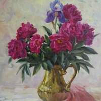 Peony bouquet in a vase